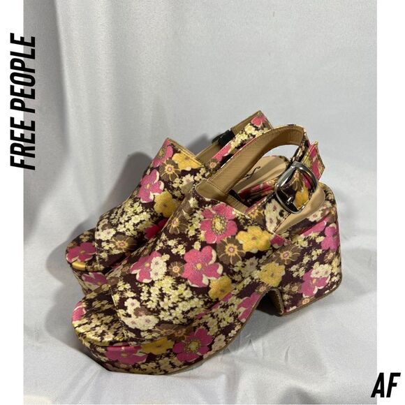 FREE PEOPLE PLATFORM WEDGES IN DITSY NEW - Picture 4 of 9